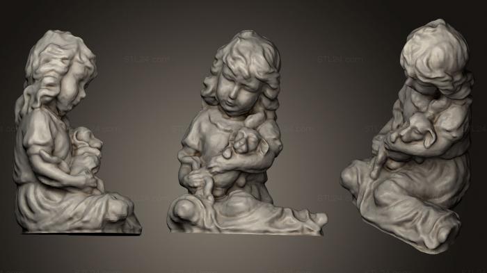 Статуэтки и статуи разные (Девушка С Собакой, STKR_0569) 3D модель для ЧПУ станка